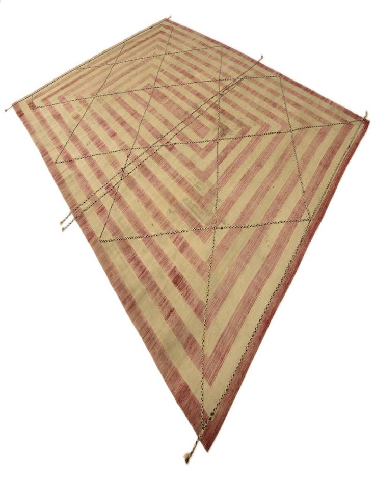 Detail image of  11' 2 x 14' 2  Hand Woven Kilim Modern Wool Rug