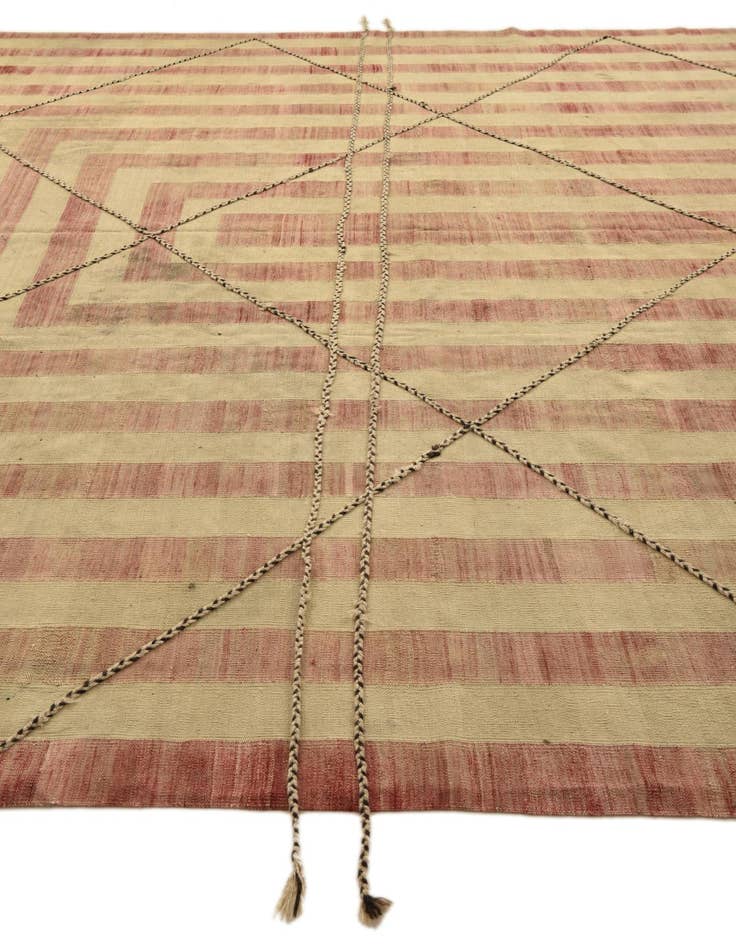 Detail image of  11' 2 x 14' 2  Hand Woven Kilim Modern Wool Rug