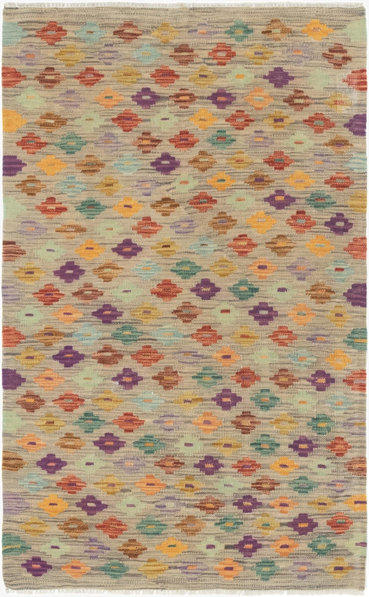  2' 10 x 4' 10  Hand Woven Kilim Modern Wool Rug