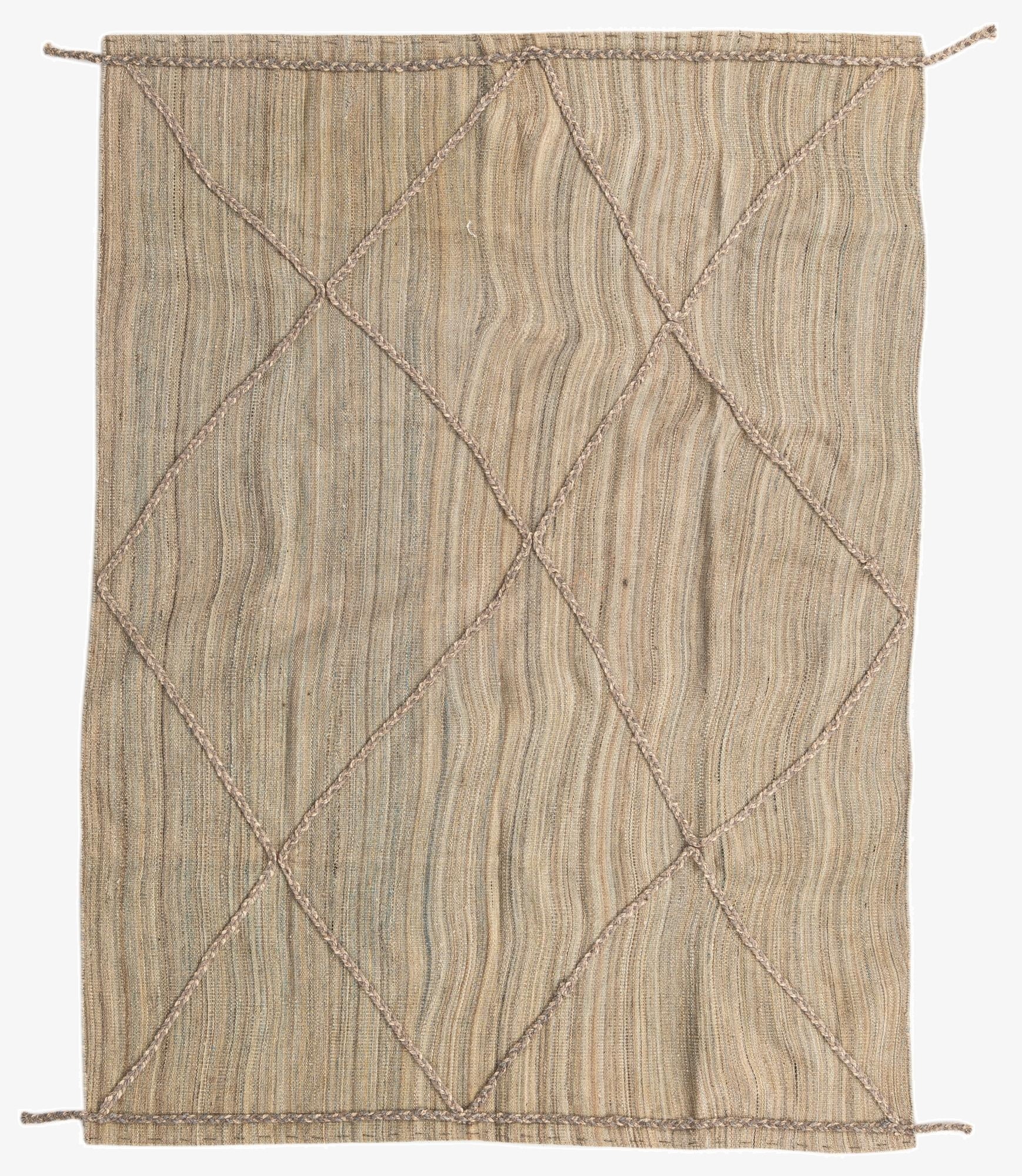  4' 9 x 6' 7  Hand Woven Kilim Modern Wool Rug