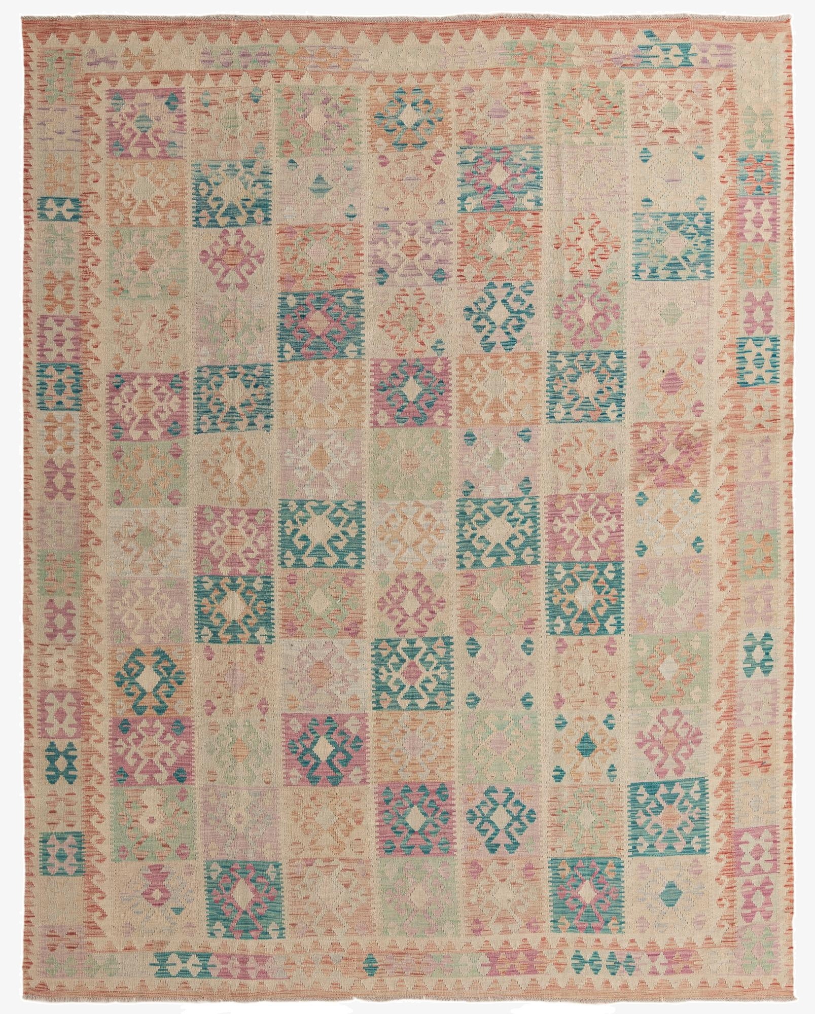  9' x 10' 10  Hand Woven Kilim Modern Wool Rug