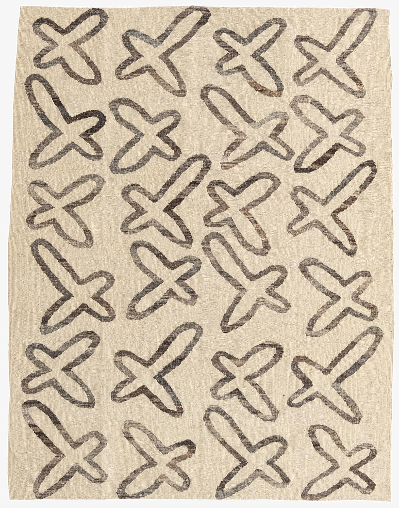  5' x 6' 5  Hand Woven Kilim Modern Wool Rug