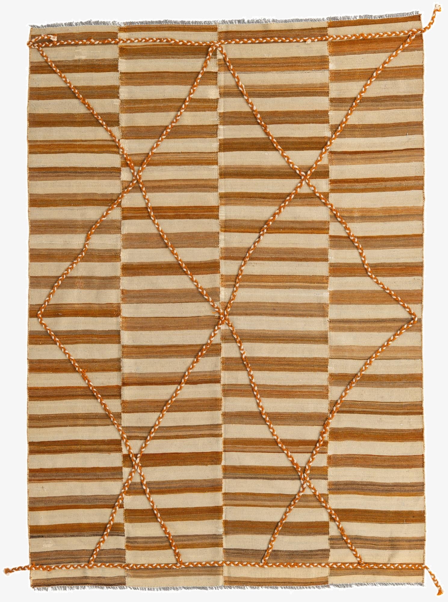  5' 5 x 7' 9  Hand Woven Kilim Modern Wool Rug