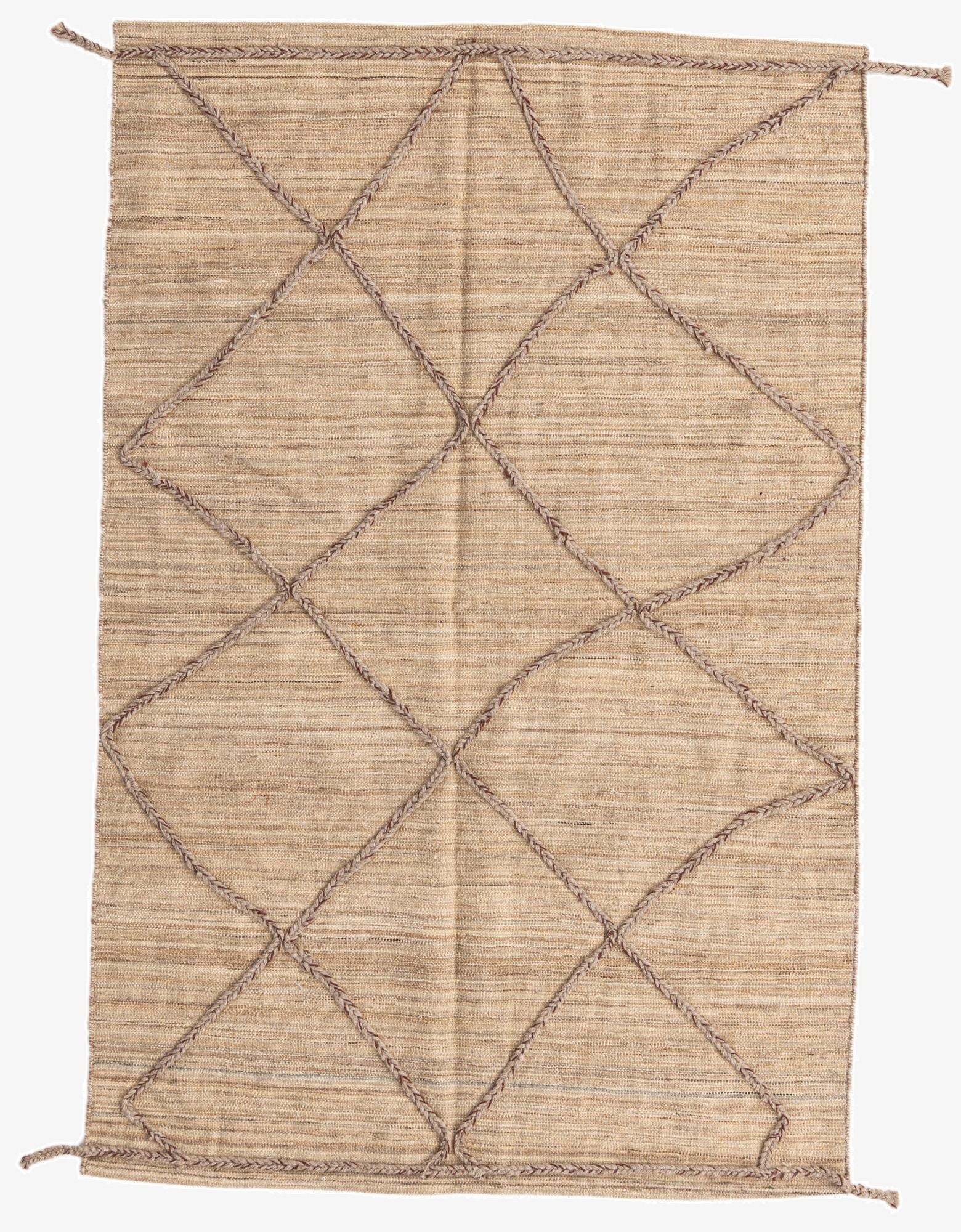  4' 2 x 6' 4  Hand Woven Kilim Modern Wool Rug
