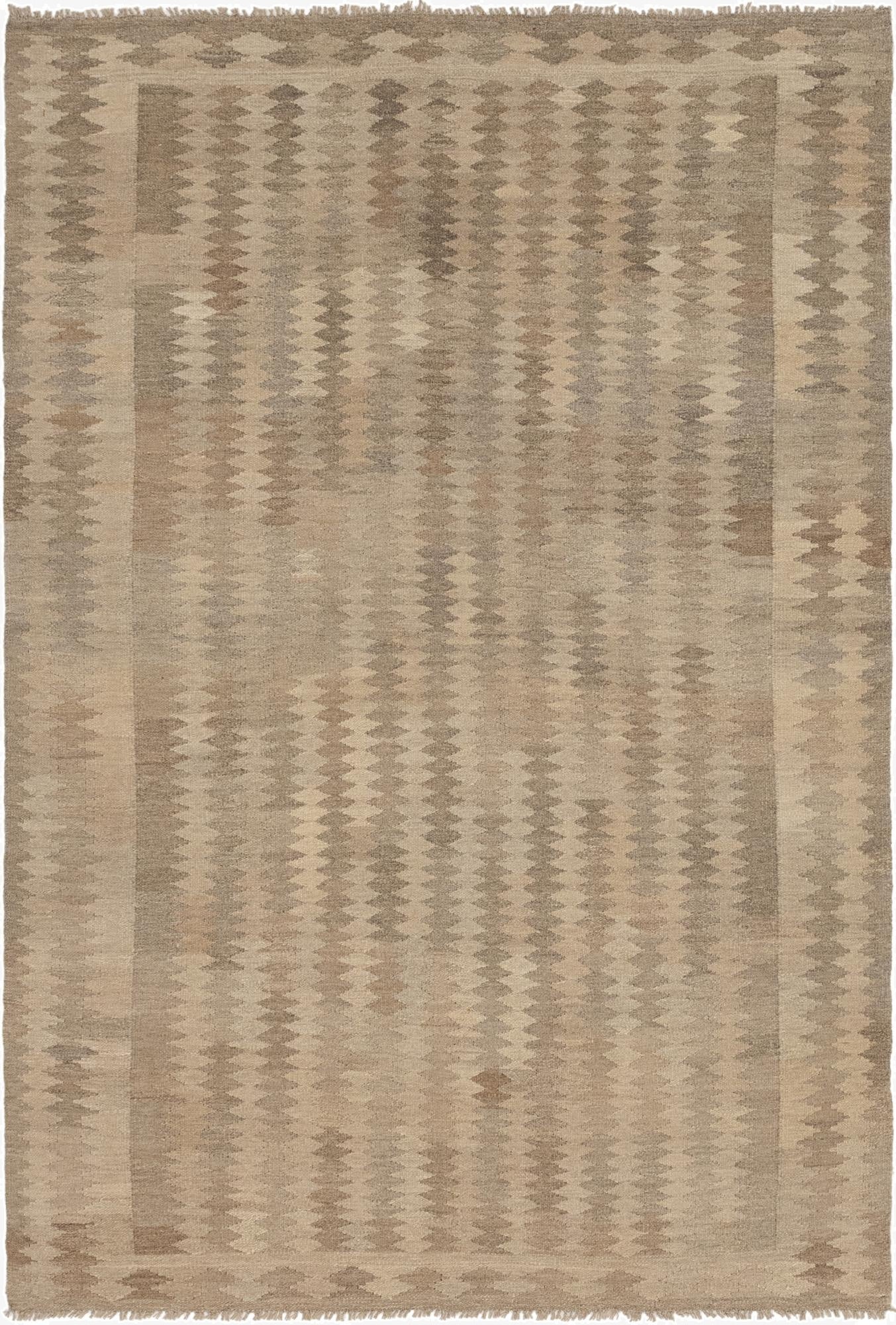  5' 7 x 8' 4  Hand Woven Kilim Modern Wool Rug