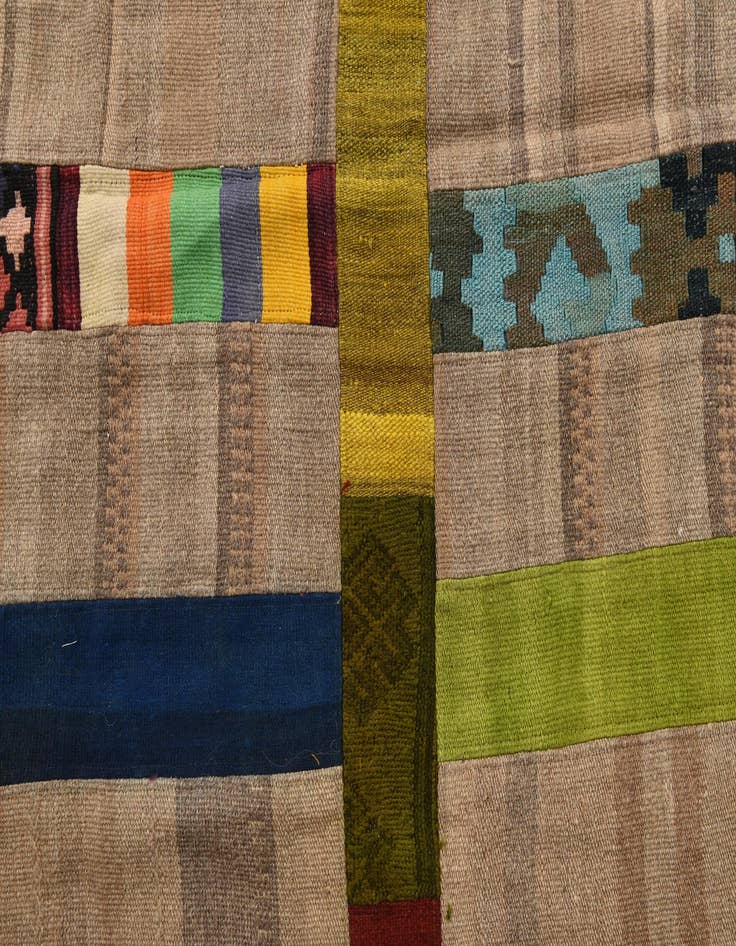 Detail image of  7' x 10'  Hand Woven Kilim Patchwork Wool Rug