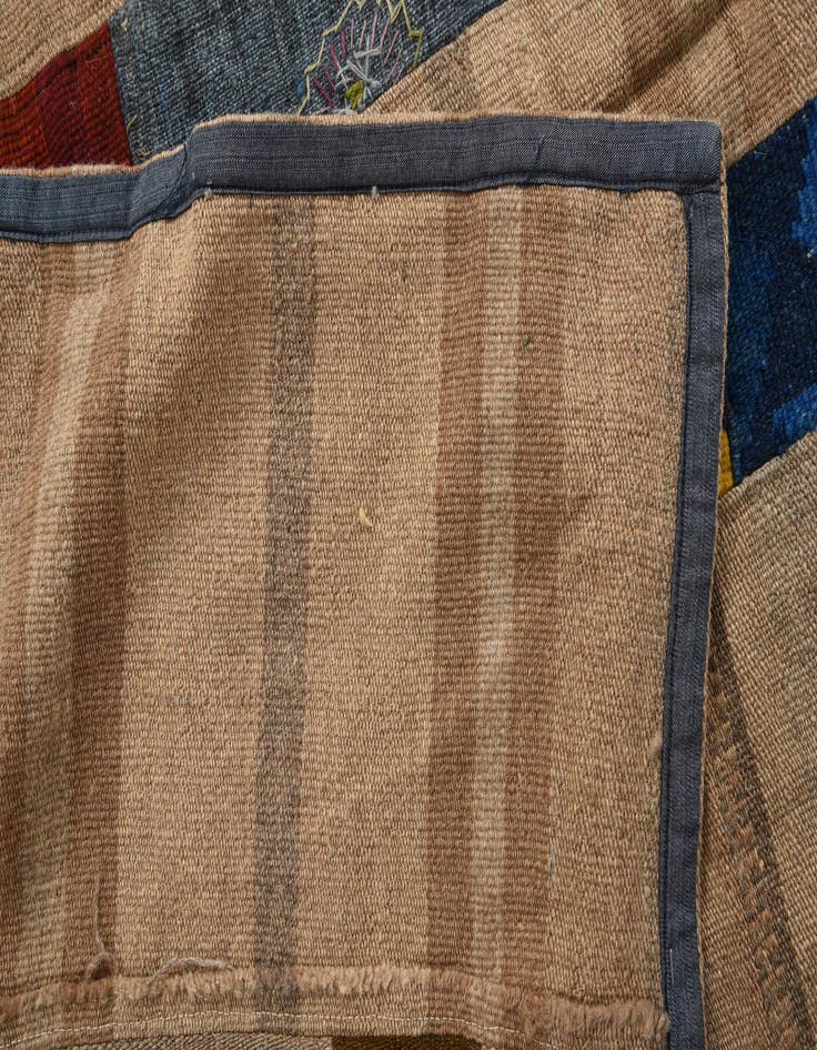 Detail image of  7' x 10'  Hand Woven Kilim Patchwork Wool Rug