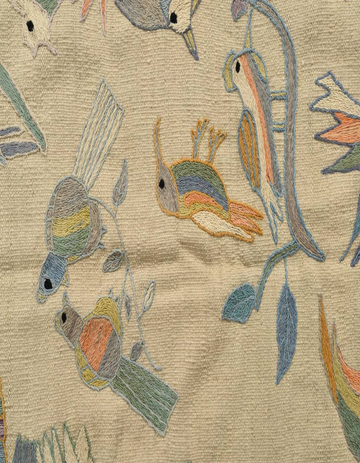 Detail image of  3' 2 x 4' 8  Hand Woven Kilim Suzani Wool Rug