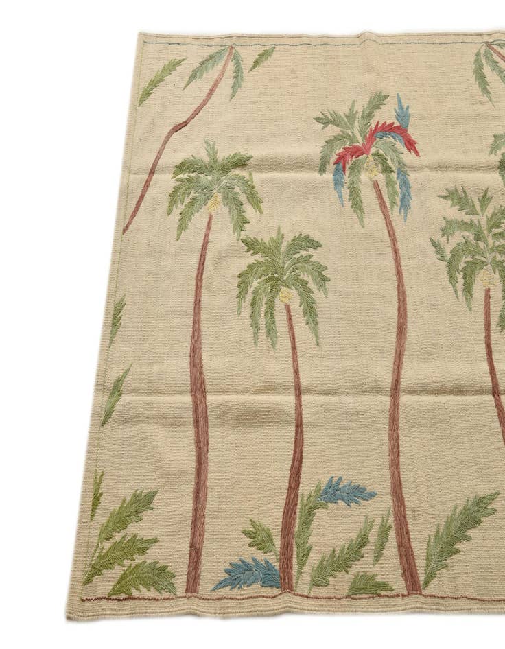 Detail image of  4' 2 x 5' 10  Hand Woven Kilim Suzani Wool Rug