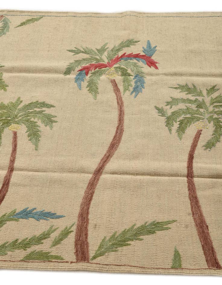 Detail image of  4' 2 x 5' 10  Hand Woven Kilim Suzani Wool Rug