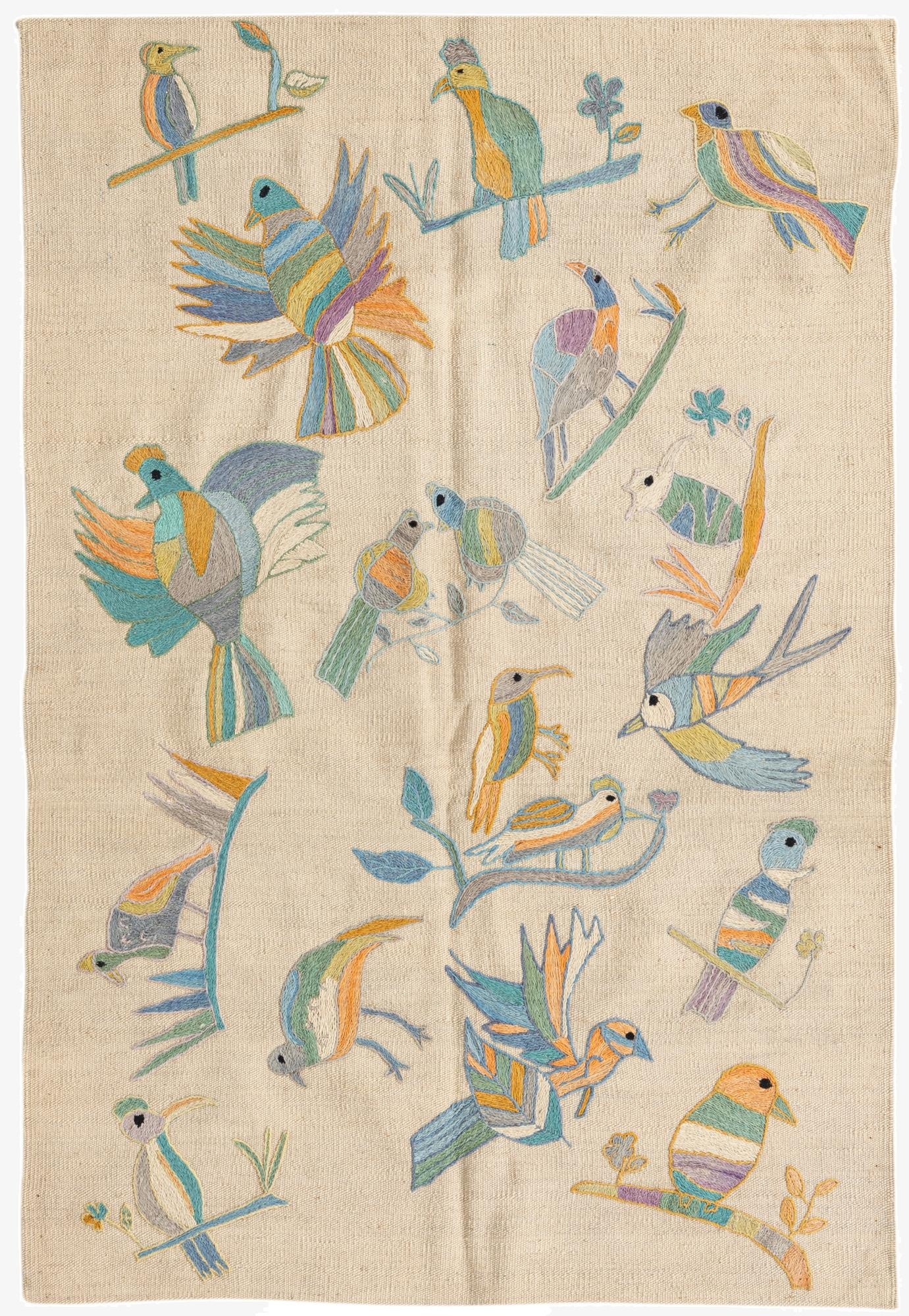  3' 2 x 4' 8  Hand Woven Kilim Suzani Wool Rug