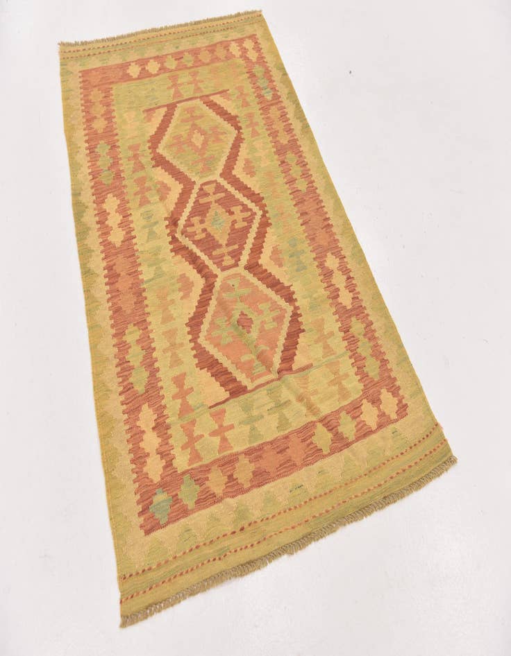 Detail image of  3' x 4' 9  Hand Woven Kilim Waziri Wool Rug