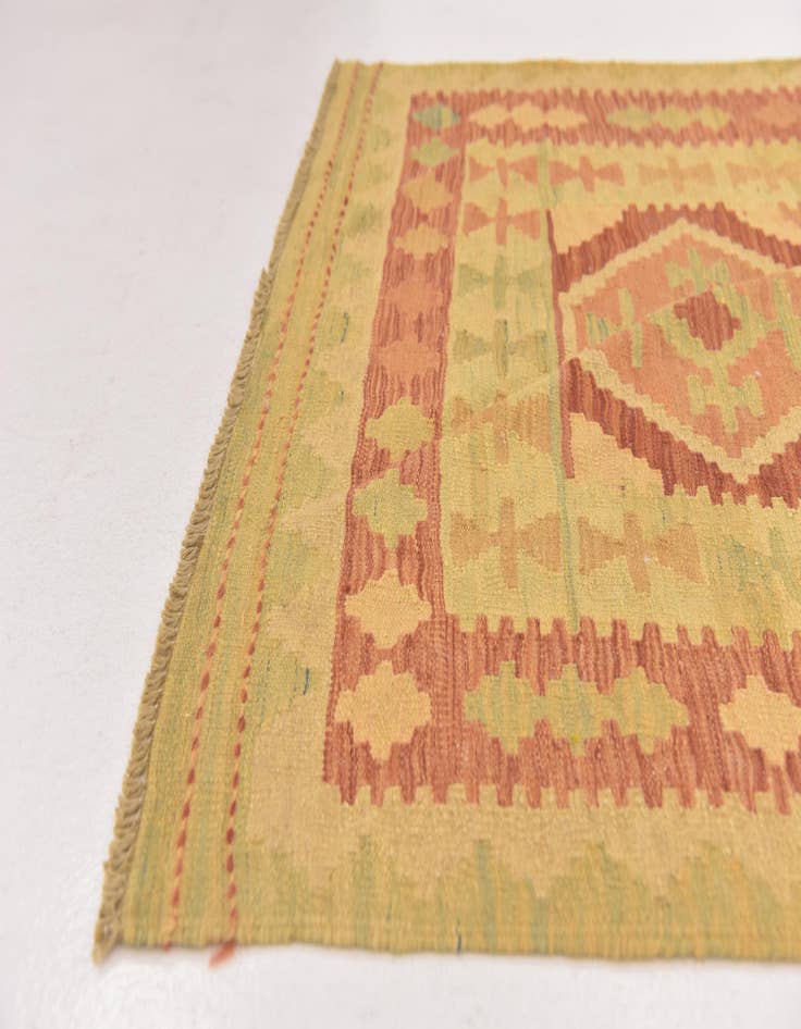 Detail image of  3' x 4' 9  Hand Woven Kilim Waziri Wool Rug