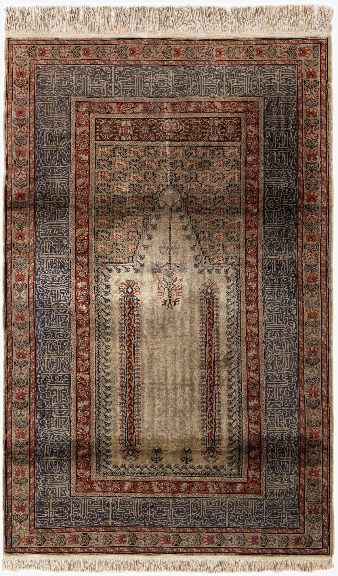  3' 10 x 5' 11  Hand Knotted Lahour Oriental Wool Rug