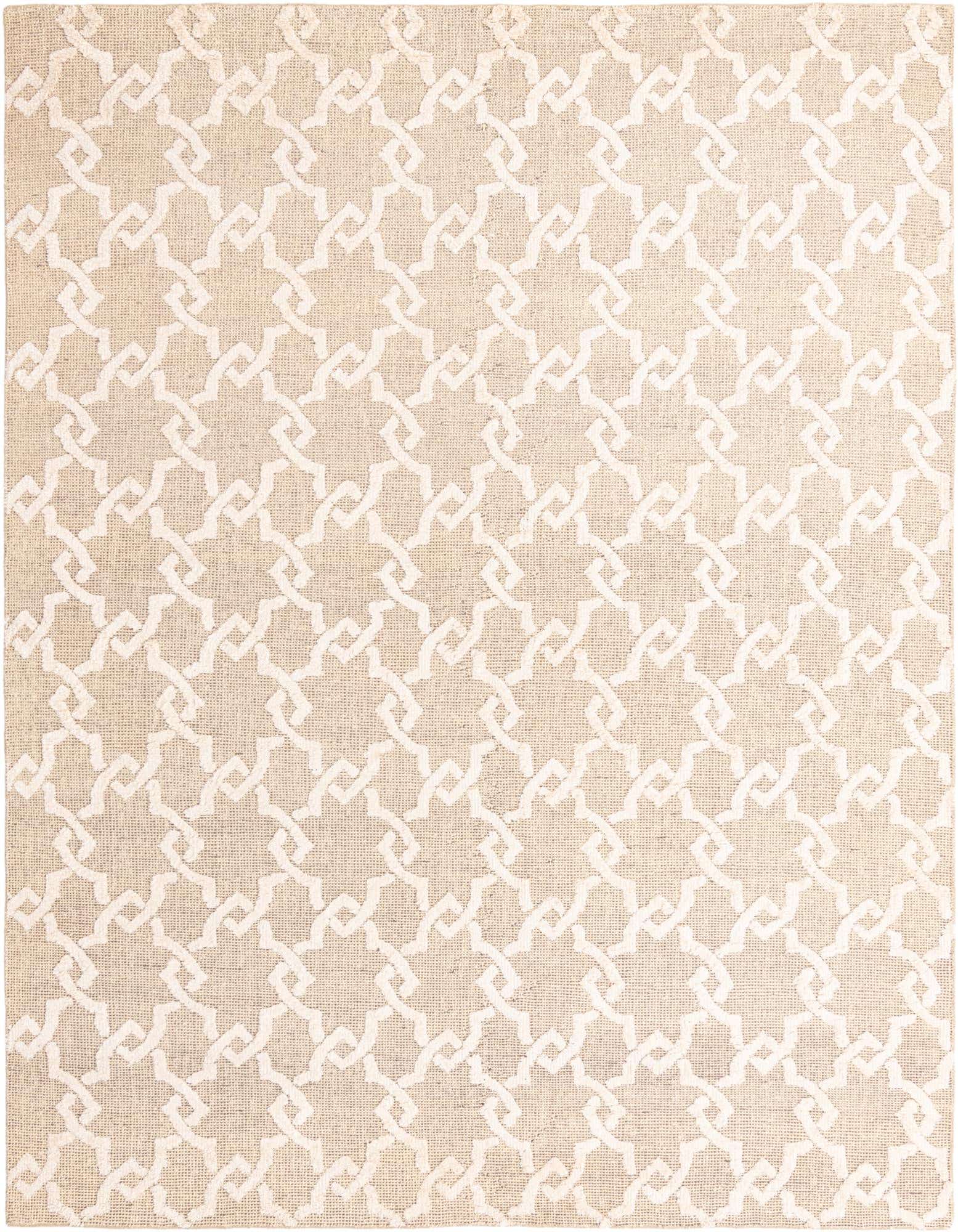 An 8x10 rectangular Luna Collection rug featuring a modern abstract pattern in brown and ivory tones.