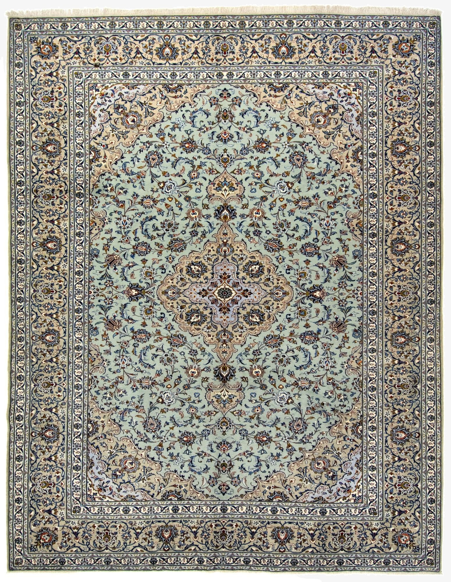  10' x 12' 11  Hand Knotted Mashad Persian Wool Rug