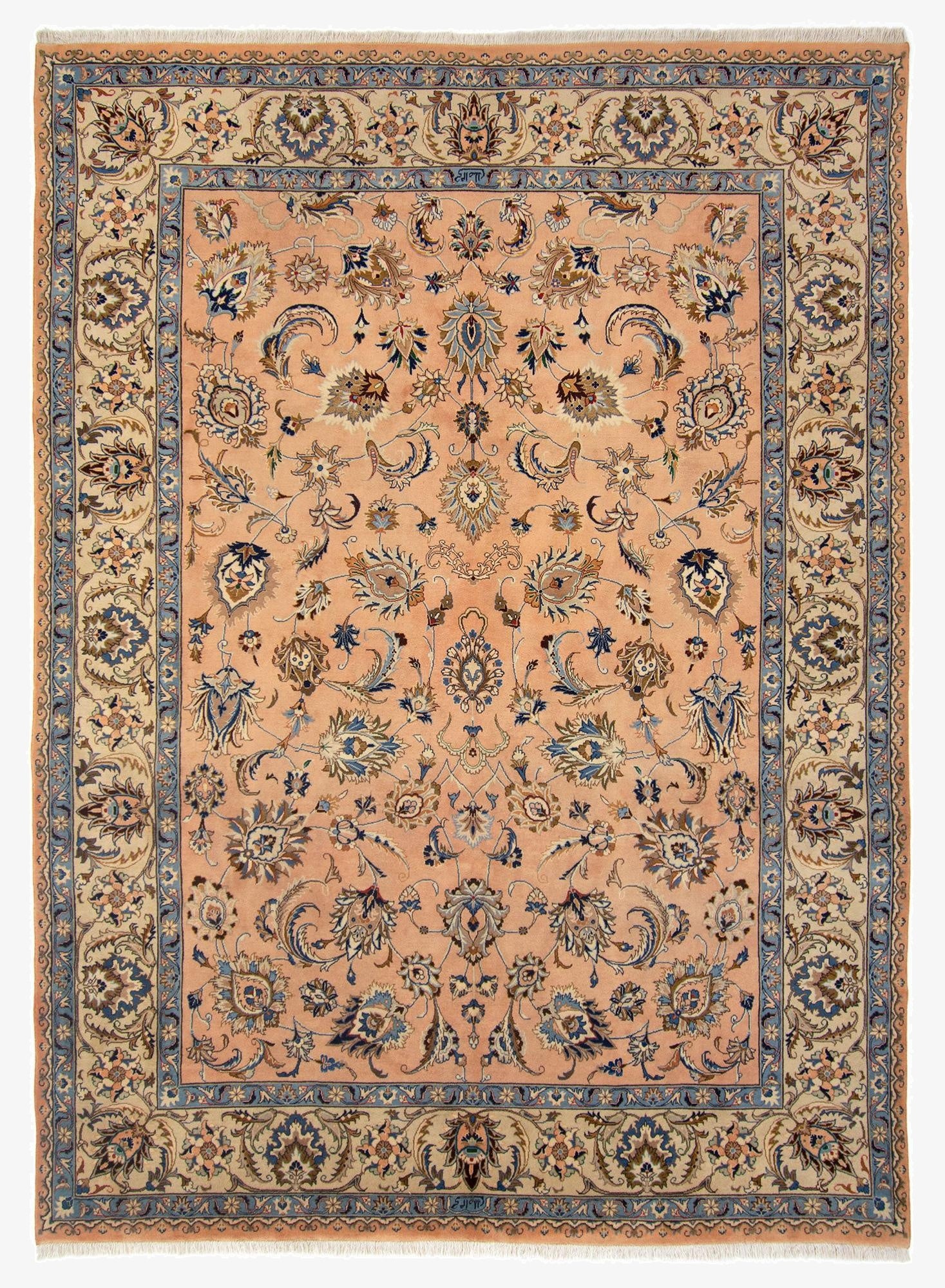  8' 11 x 11' 11  Hand Knotted Mashad Persian Rug