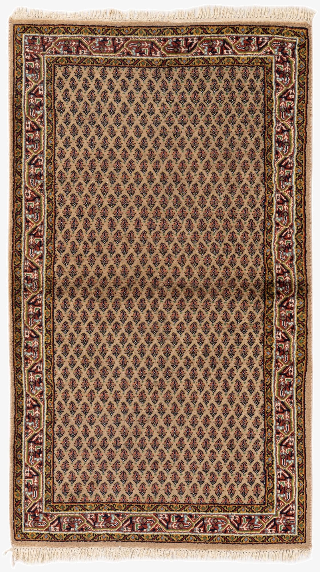  3' 1 x 5' 4  Hand Knotted Mir Wool Rug
