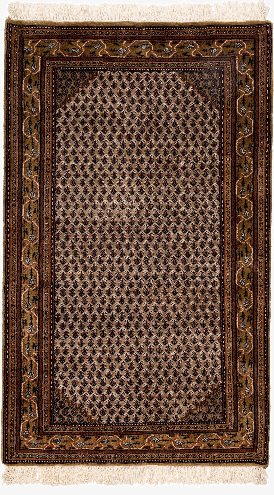  3' 2 x 5' 3  Hand Knotted Mir Wool Rug