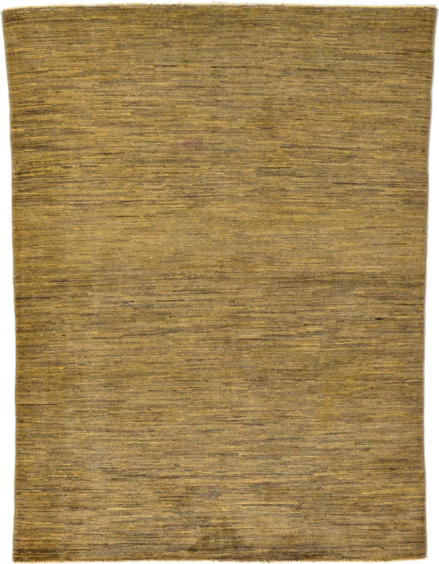 A 4x6 rectangular Modern Ziegler rug in varying shades of brown and tan, featuring a subtle striped pattern, suitable for a living room.