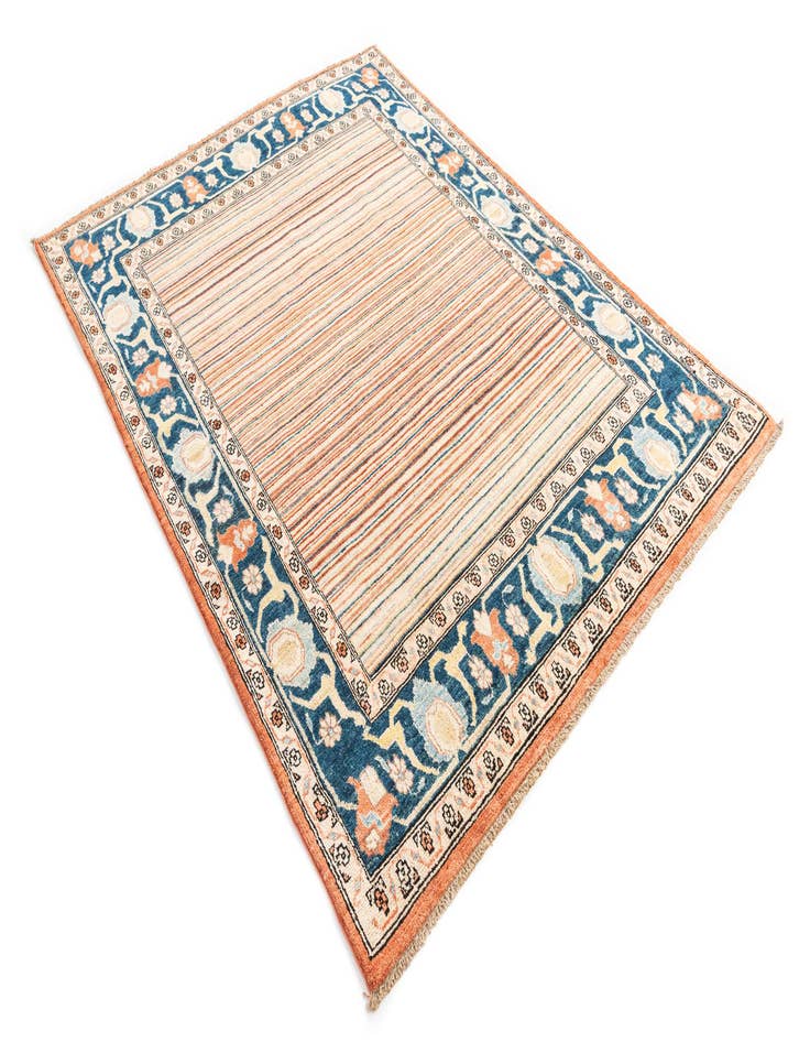 Detail image of  4' 10 x 6' 6  Hand Knotted Modern Ziegler Wool Rug