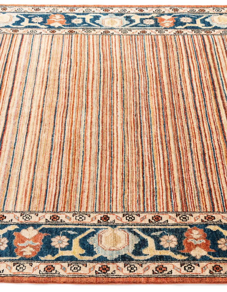 Detail image of  4' 10 x 6' 6  Hand Knotted Modern Ziegler Wool Rug