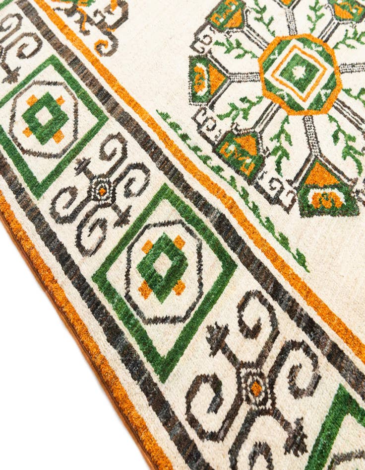 Detail image of  4' x 5' 10  Hand Knotted Modern Ziegler Wool Rug