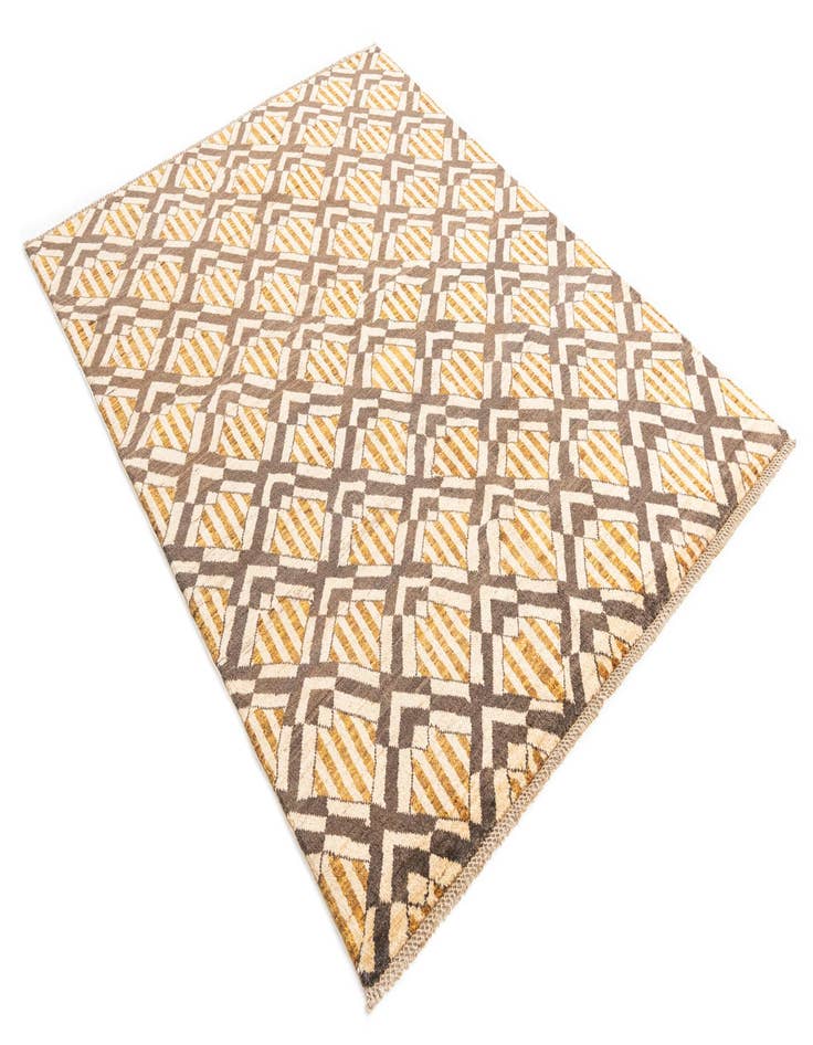 Detail image of  5' x 6' 7  Hand Knotted Modern Ziegler Wool Rug