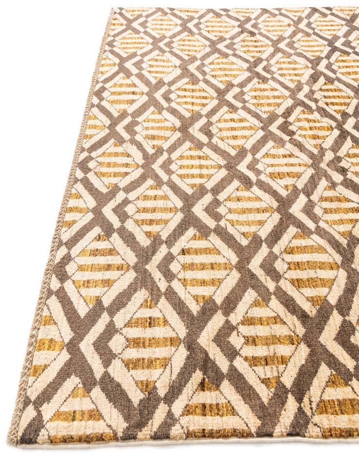 Detail image of  5' x 6' 7  Hand Knotted Modern Ziegler Wool Rug