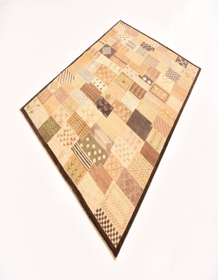 Detail image of  5' 7 x 7' 5  Hand Knotted Modern Ziegler Rug