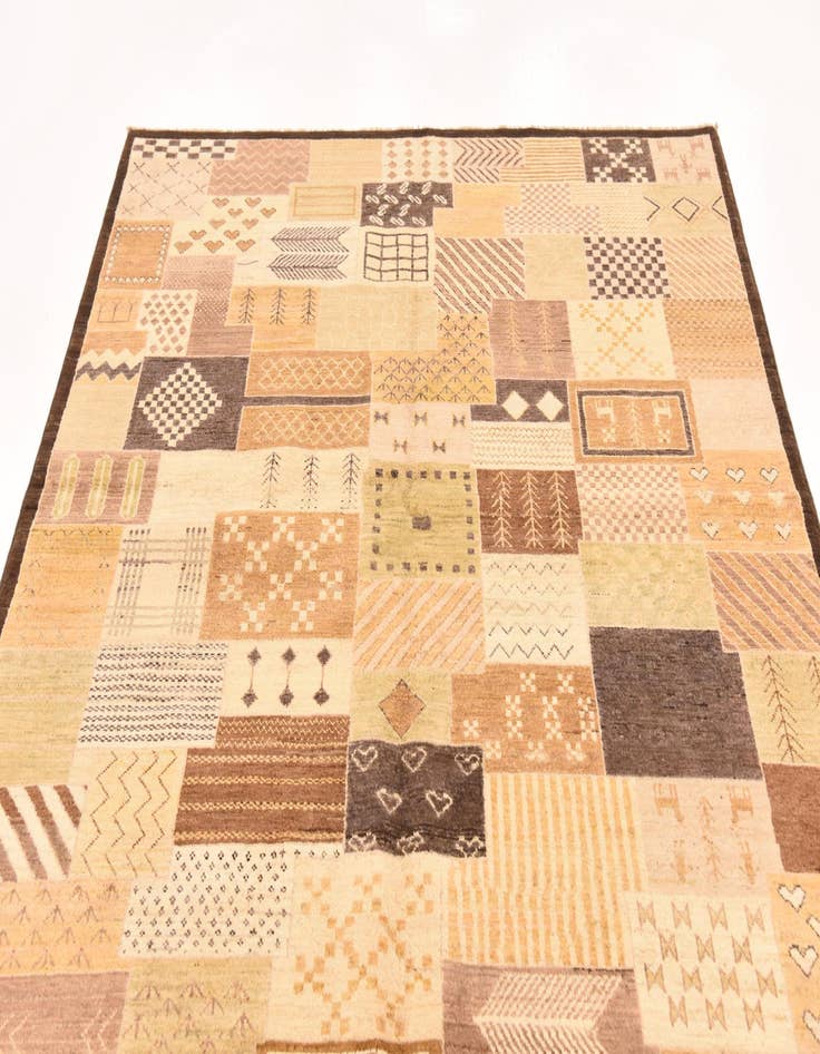 Detail image of  5' 7 x 7' 5  Hand Knotted Modern Ziegler Rug