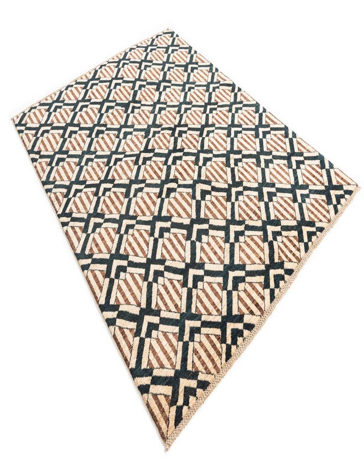 Detail image of  5' 1 x 6' 9  Hand Knotted Modern Ziegler Wool Rug