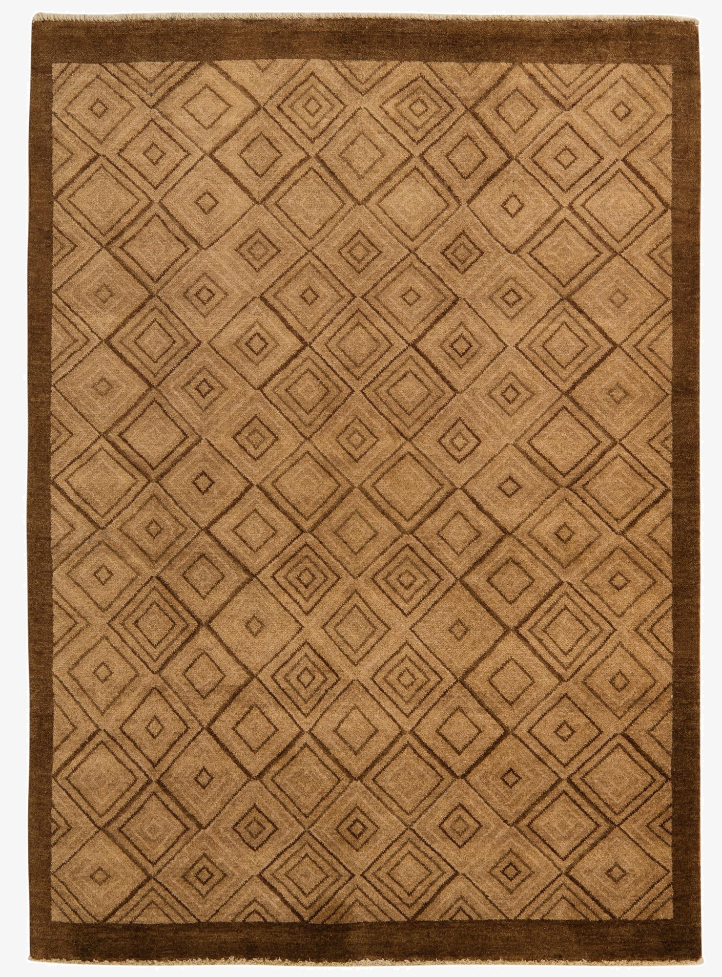  4' 7 x 6' 4  Hand Knotted Modern Ziegler Wool Rug