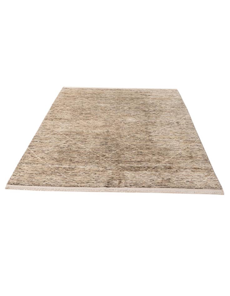 Detail image of  5' 6 x 7' 9  Hand Knotted Moroccan Wool Rug