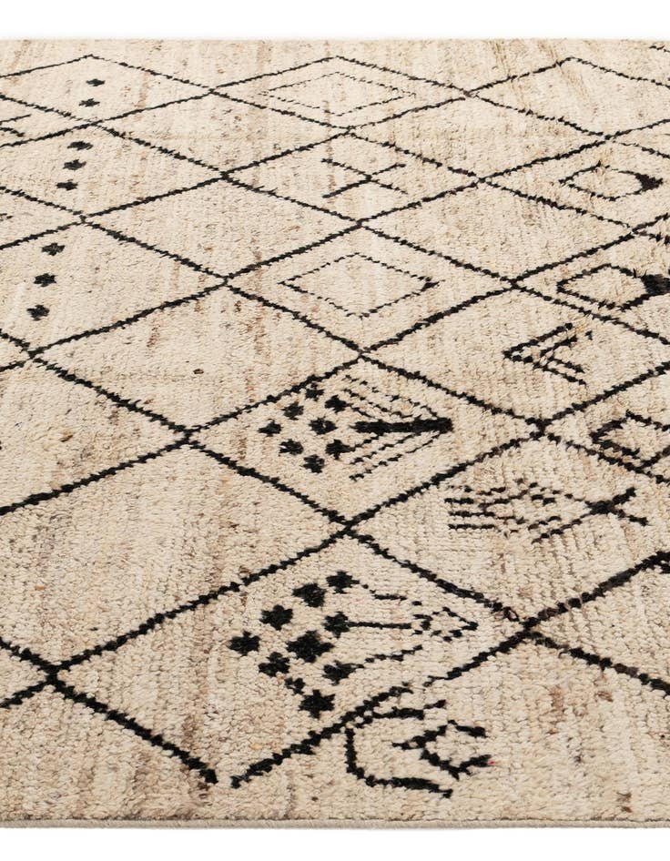 Detail image of  6' 7 x 10'  Hand Knotted Moroccan Wool Rug