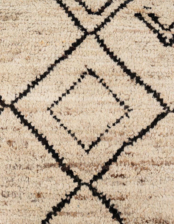 Detail image of  6' 7 x 10'  Hand Knotted Moroccan Wool Rug