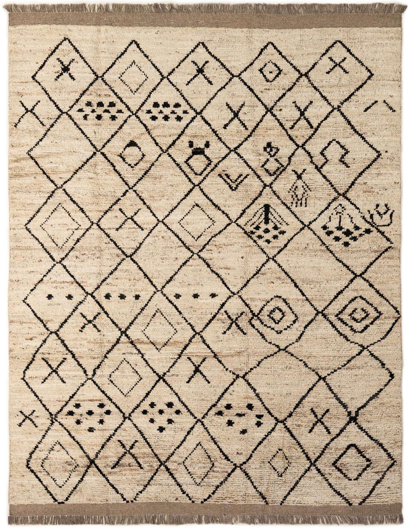 Primary image  6' 7 x 10'  Hand Knotted Moroccan Wool Rug