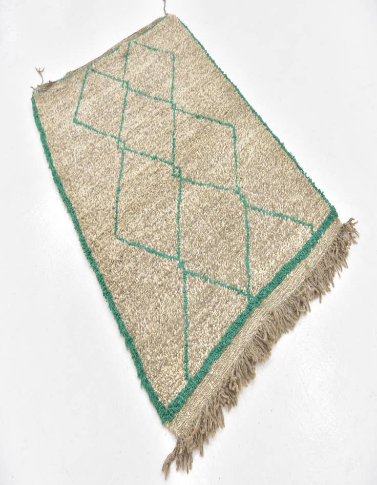 Detail image of  3' 6 x 5'  Hand Knotted Moroccan Wool Rug