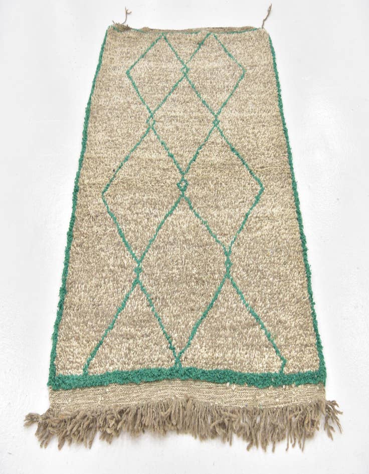 Detail image of  3' 6 x 5'  Hand Knotted Moroccan Wool Rug