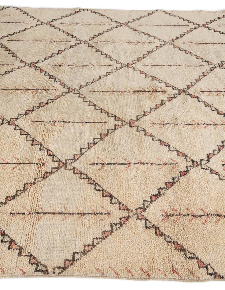 Detail image of  6' 8 x 9' 10  Hand Knotted Moroccan Wool Rug