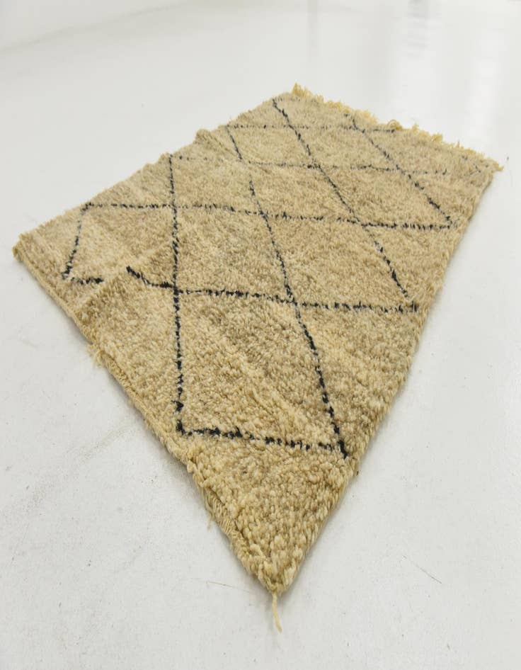 Detail image of  3' 10 x 5'  Hand Knotted Moroccan Wool Rug