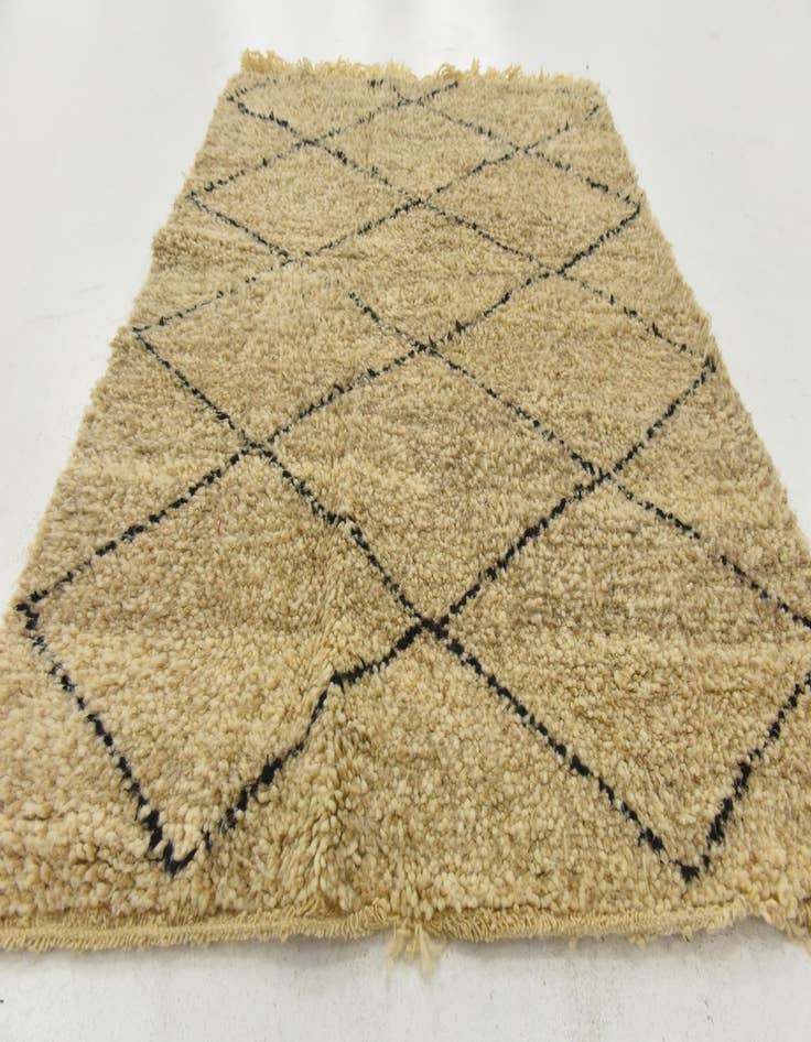 Detail image of  3' 10 x 5'  Hand Knotted Moroccan Wool Rug