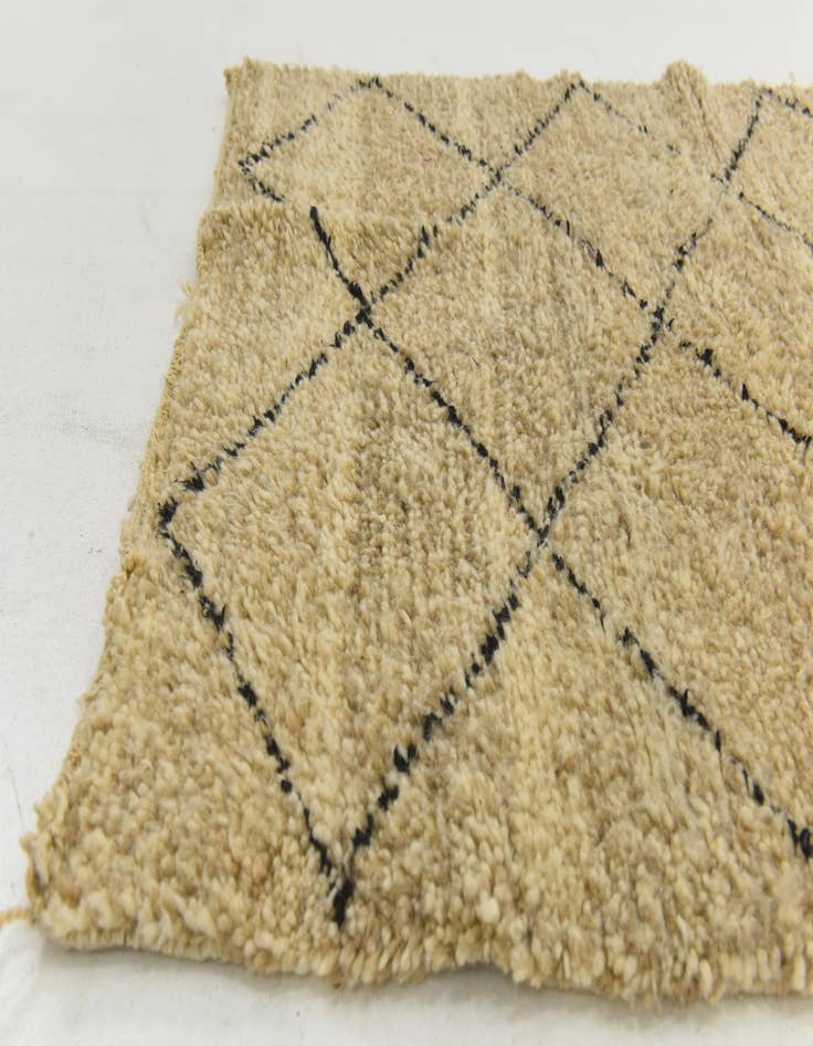 Detail image of  3' 10 x 5'  Hand Knotted Moroccan Wool Rug