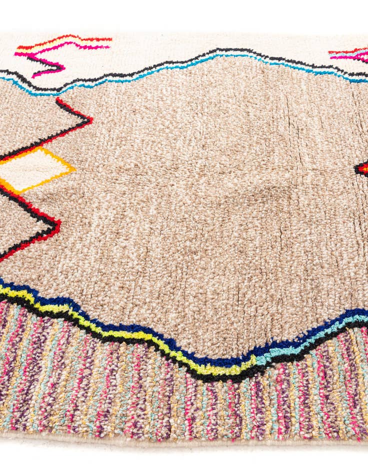 Detail image of  5' 7 x 8' 5  Hand Knotted Moroccan Wool Rug