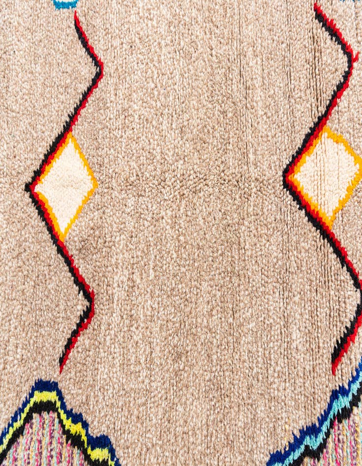 Detail image of  5' 7 x 8' 5  Hand Knotted Moroccan Wool Rug