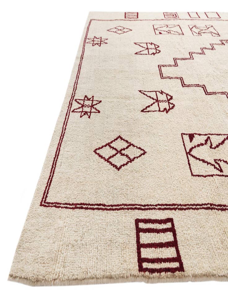 Detail image of  6' 4 x 10' 2  Hand Knotted Moroccan Wool Rug