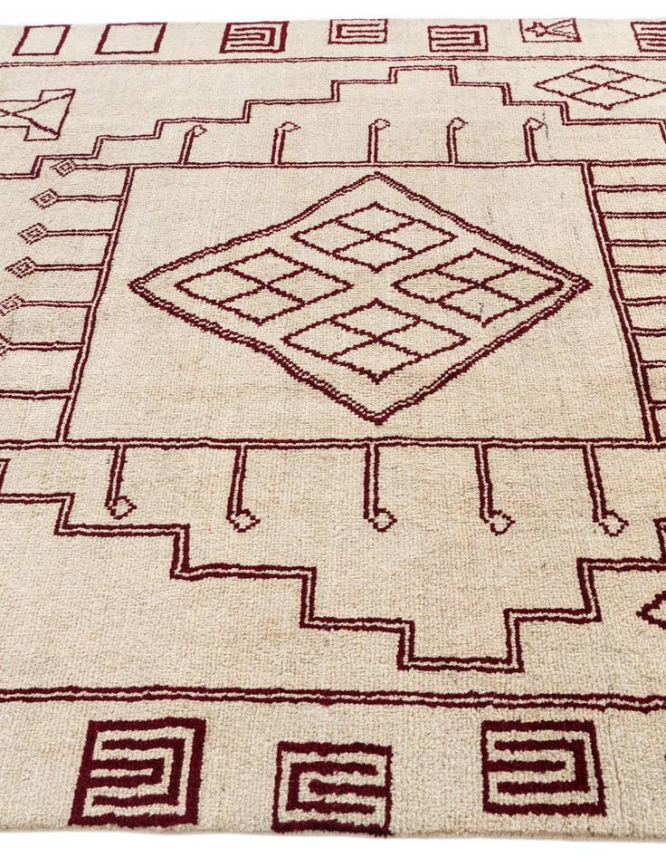 Detail image of  6' 4 x 10' 2  Hand Knotted Moroccan Wool Rug