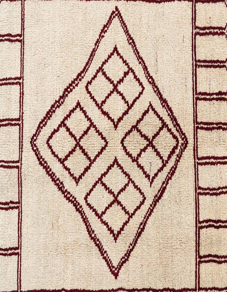 Detail image of  6' 4 x 10' 2  Hand Knotted Moroccan Wool Rug