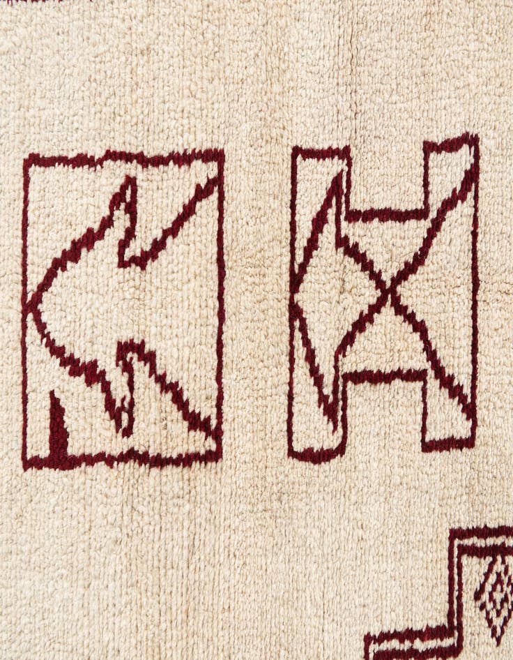 Detail image of  6' 4 x 10' 2  Hand Knotted Moroccan Wool Rug