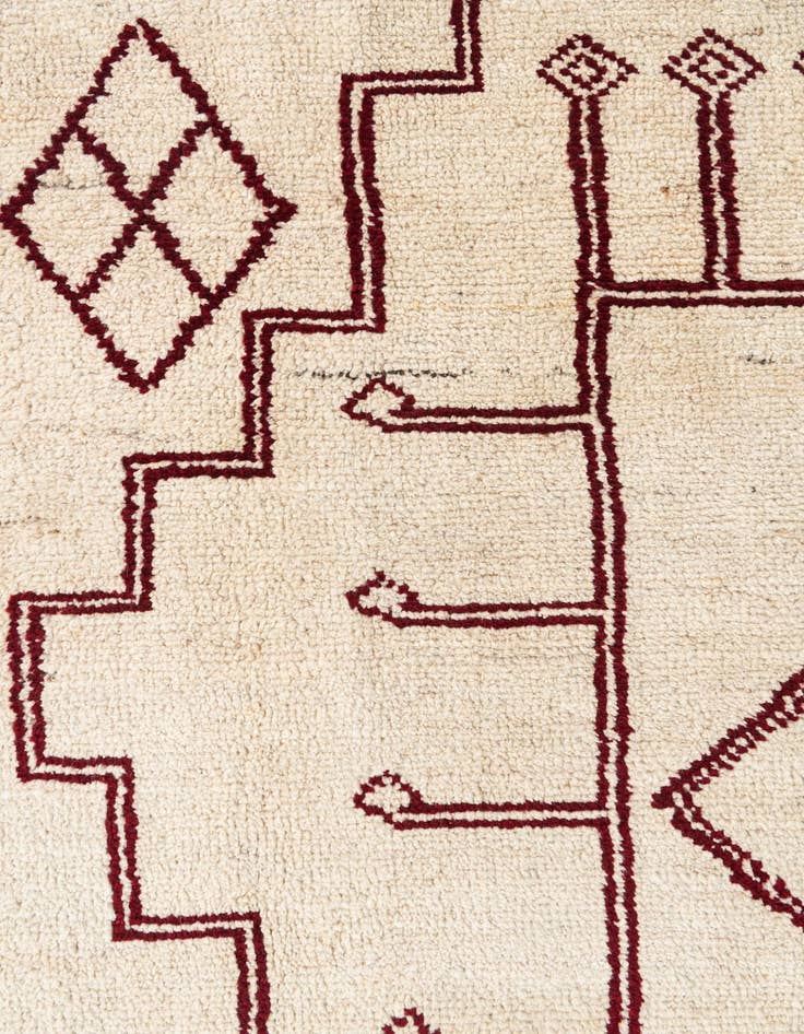 Detail image of  6' 4 x 10' 2  Hand Knotted Moroccan Wool Rug